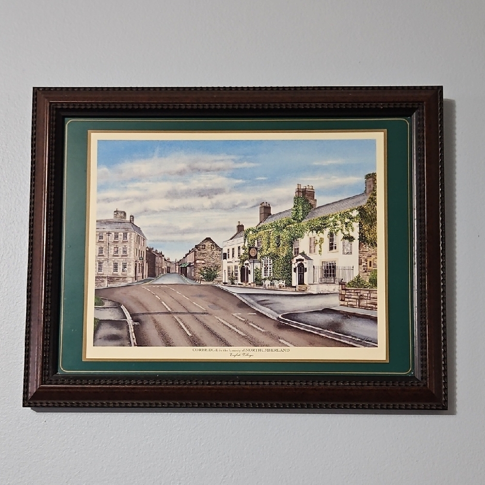 Framed Corbridge In The County Of Northumberland English Village Street Art
